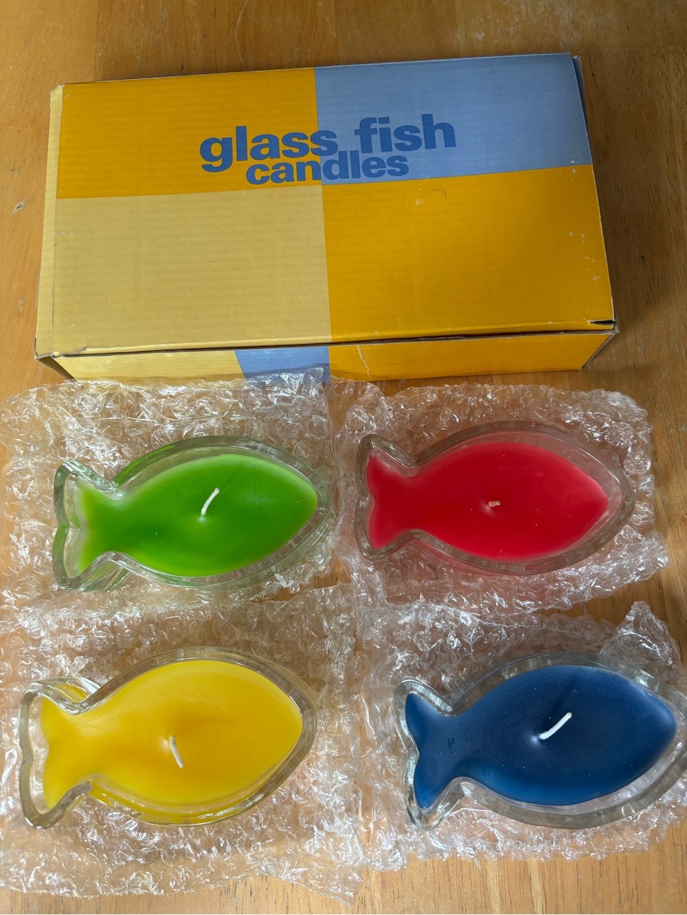 Colorful Fish-Shaped Scented Candles - Green, Red, Yellow, Blue